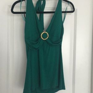 Halter tank top with front detail